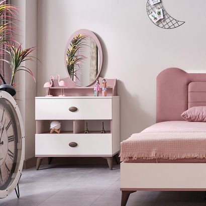 Maybelle 2-Drawer Dresser with Mirror and Open She...