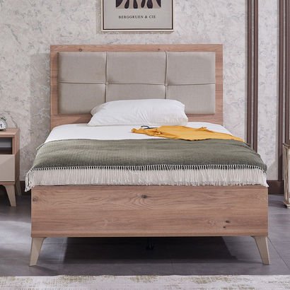 Napoli Twin Smart Bed with Upholstered Headboard -...