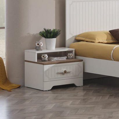 Listro 1-Drawer Nightstand with Shelf
