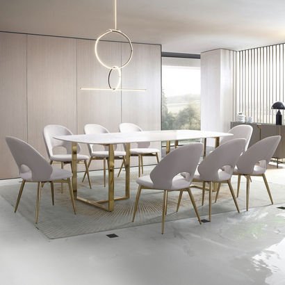 Pearl 8-Seater Sintered Stone Top Dining Set