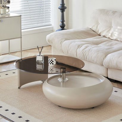 Plush Glass Top Coffee Table