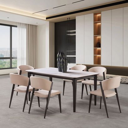 Valeria 6-Seater Sintered Stone Dining Set