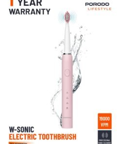 porodo W-Sonic Electric Toothbrush with 100 Days Battery Life & Professional Sonic Cleaning / Low Noise Operation / IPX7 Water Resistant / 2 min Smart Timer - Pink