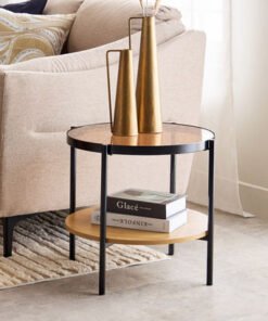 Velmont Glass Top End Table with Shelf