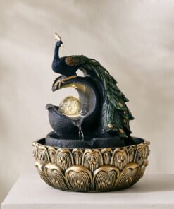 Belen Peacock Fountain with Rolling Ball and LED L...