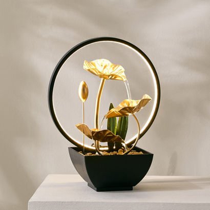 Belen Modern Fountain with LED Strip - 22x13x28 cm