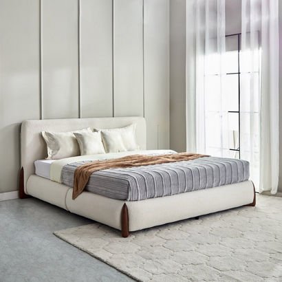 Pearl Tuscany Upholstered King Bed - 180x200 cm