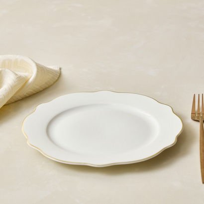 Ivory New Bone China Rim Side Plate - 20 cm