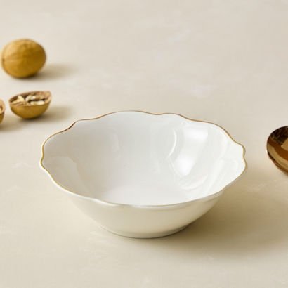 Ivory New Bone China Rim Cereal Bowl - 14 cm