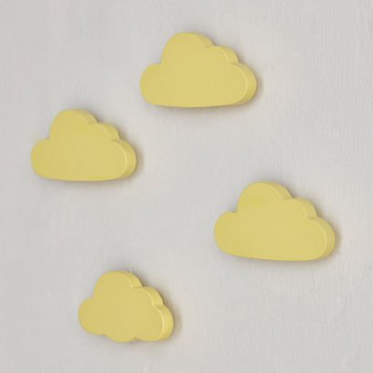 Cloud Shaped 4-Piece Wooden Wall Hook Set - 9x3x5 ...