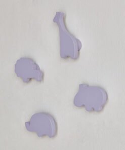 Animal Shaped 4-Piece Wooden Wall Hook Set