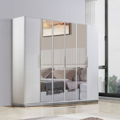 Regency 6-Door Wardrobe with Mirror