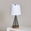 Aron Metal and Wooden Table Lamp with Fabric Shade...
