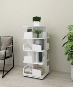 Movo Vanilla Ollie Rotating Bookcase Storage Unit