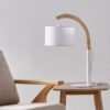 Tyler Metal and Wooden Table Lamp with Fabric Shad...