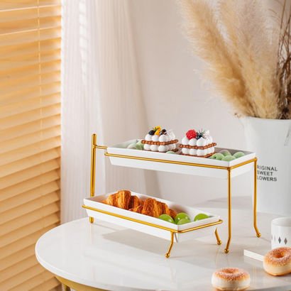 Feast 2-Tier Rectangular Plate