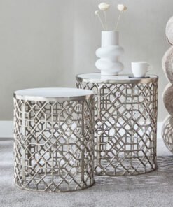 Cavon Talitha 2-Piece Genuine Marble Top Accent Ta...