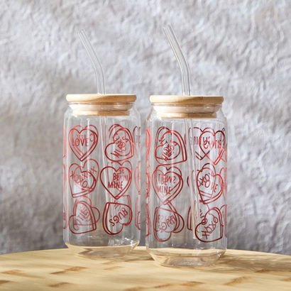 Zen Borosilicate 2-Piece Valentine Mason Jar with ...