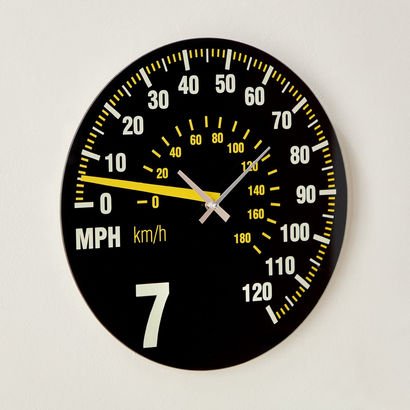 Fero Speedometer Clock with Tinted Glass - 38x4.5x...