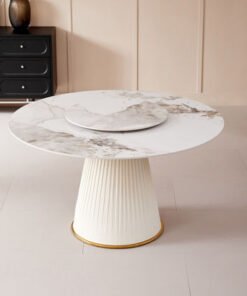 Carmella 6-Seater Round Sintered Stone Dining Tabl...