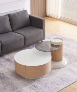 Sahara Swivel Glass Top Coffee Table