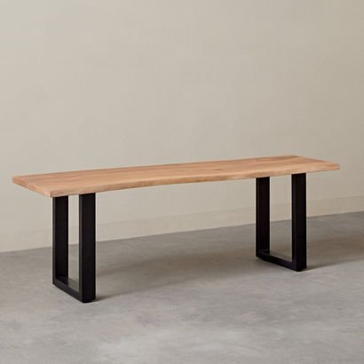 Vendra Costa Live Edge Solid Wood Top Bench