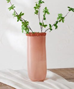 Reva Handmade Premium Glass Vase with Rim - 14.5x1...