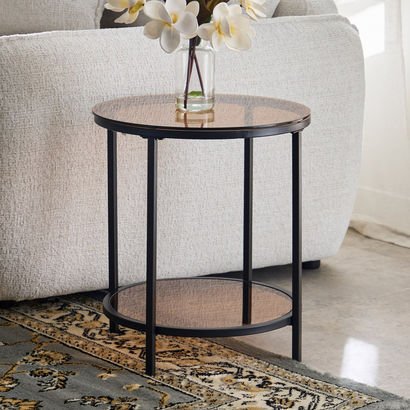 Arc Glass Top End Table
