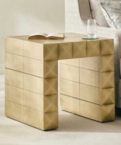 Cavon Prisma Brass Cladding End Table