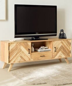 Vendra Chevron 1.5 Metre Solid Wood TV Unit for TV...