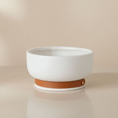 Tilden Ceramic Deco Bowl with PU Band - 22x22x11.5...