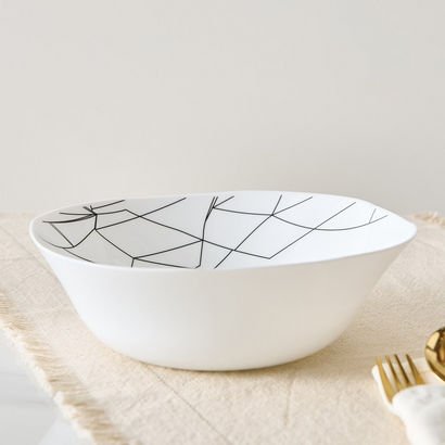Crackle Opalware Serving Bowl - 24 cm