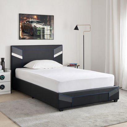 Gamerz Smart Upholstered Single Gaming Bed - 90x20...