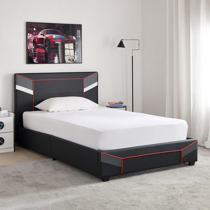 Gamerz Smart Upholstered Single Gaming Bed - 90x20...