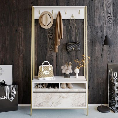 Modulix Alfa Coat Hanger and Shoe Cabinet