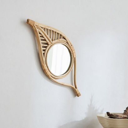 Boho Bliss Decorative Leaf Mirror - 54x4x23 cm