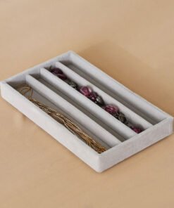 Velour 4-Compartment Jewellery Tray for Necklaces