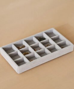 Velour 15-Compartment Jewellery Tray for Rings and...