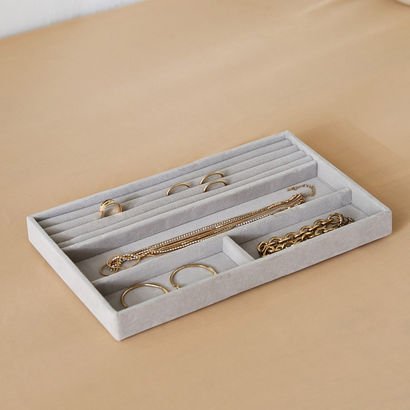 Velour 4-Compartment Jewellery Tray