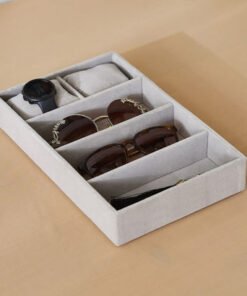 Velour 5-Compartment Jewellery Tray with 2 Pillows...
