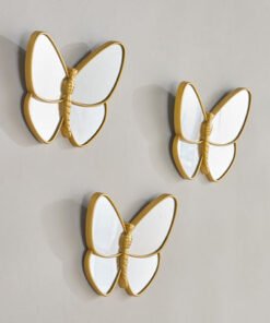 Brecklyn 3-Piece Butterfly Mirror Set - 25 cm