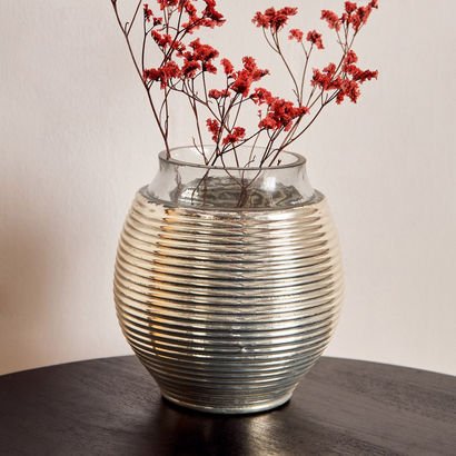 Erton Etched Glass Vase - 16x16x18 cm