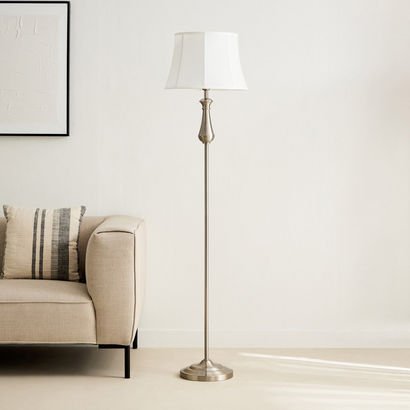 Deme Grame Metal Floor Lamp with Linen Shade - 167...