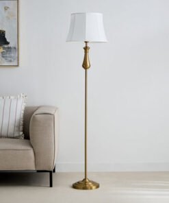 Deme Grame Metal Floor Lamp with Linen Shade - 167...