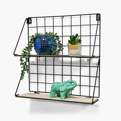 Sera 2-Tier Foldable Wall Shelf with MDF Board - 4...