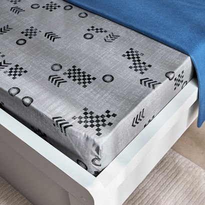 Tom Gearhead Cars Single Microfibre Fitted Sheet -...