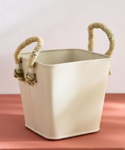 Bella Metal Taca Plant Basket with Sabai Handle - ...