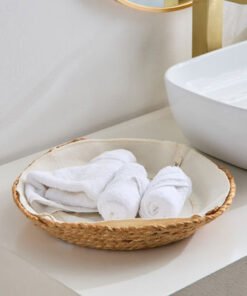 Bella Wide Jute Basket with Canvas Lining - 33x8 c...