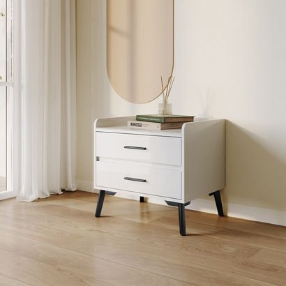 Marwell 2-Drawer Sintered Stone Top Night Stand