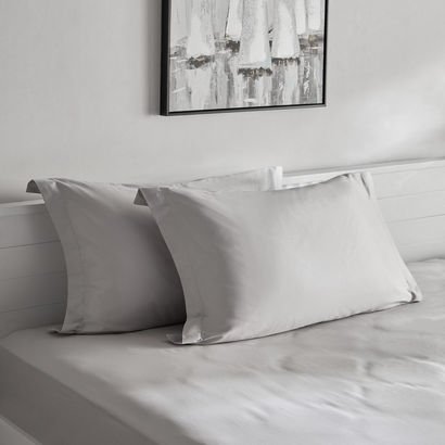 Opulent Luxe 2-Piece 400TC Cotton Solid Pillowcase...